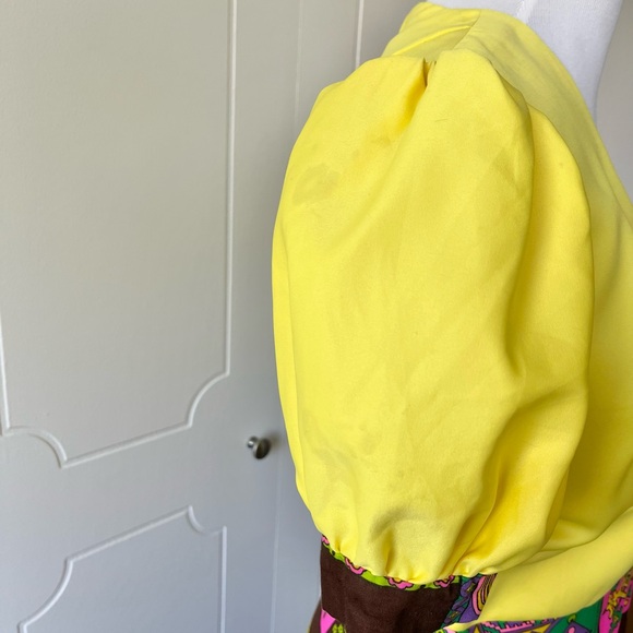 Vintage Yellow Patchwork Maxi Dress - Picture 9 of 10